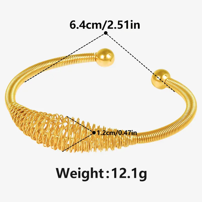 New Fashion Bracelet Bangles Stainless Steel Wire Braided Wave Style with Beads Opening Cuff Bangle Bracelet Women Jewelry Gifts 5
