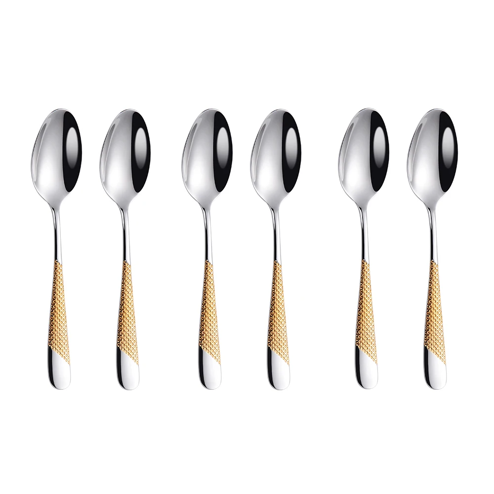 6 gold teaspoons