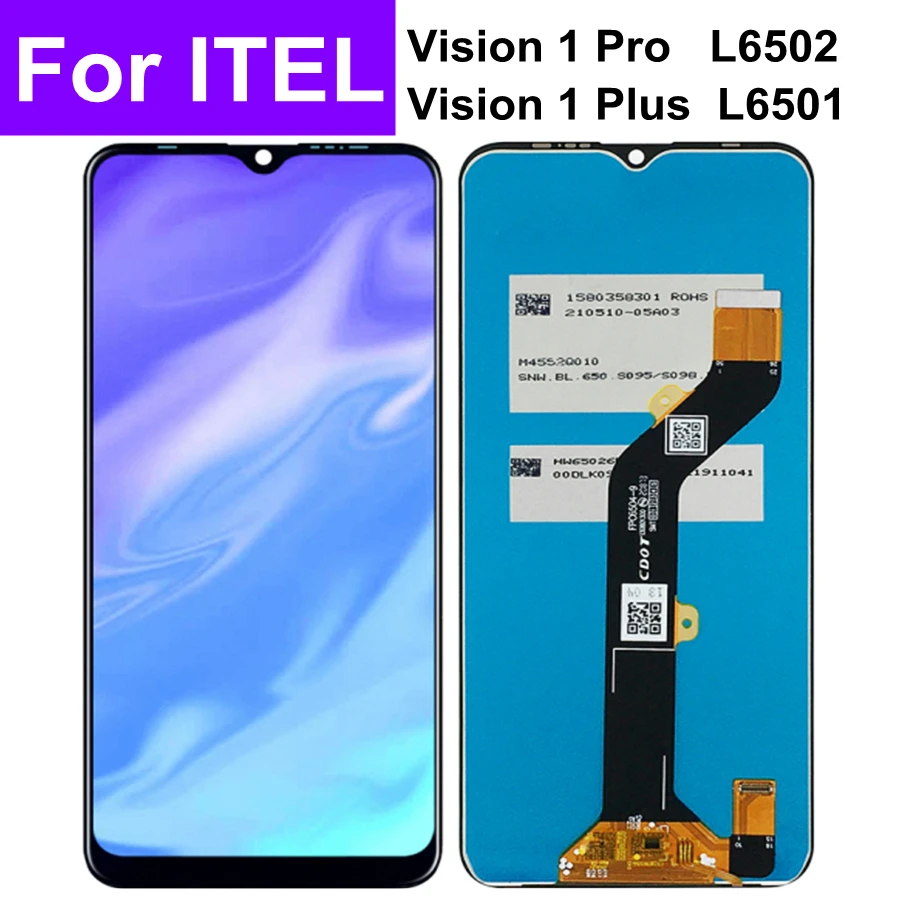 

Black 6.6" For Itel Vision 1 pro L6502 / Vision 1 Plus L6501 LCD Display Touch Screen Digitizer Assembly Replacement