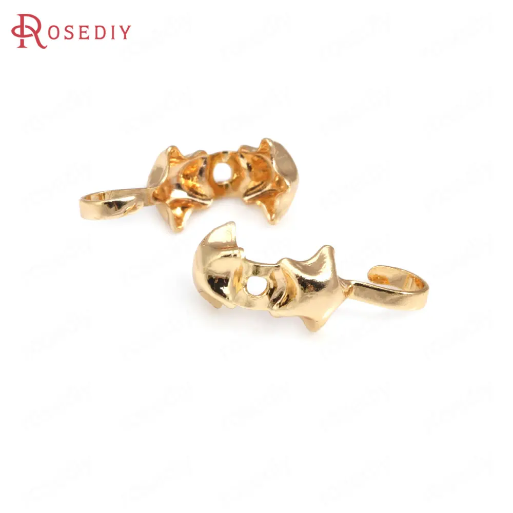 8x4MM 9x4MM 11x5MM 18K 골드 컬러 황동 와이어 및 스레드 커버 걸쇠 쥬얼리 목걸이 팔찌 결과 액세서리