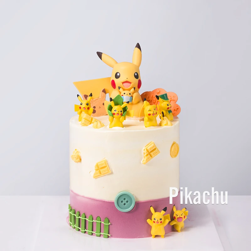 ゲームアクションケーキの装飾 ポケモンフィギュア ピカチュウ 誕生日ケーキの装飾 ペット 短納期 Aliexpress