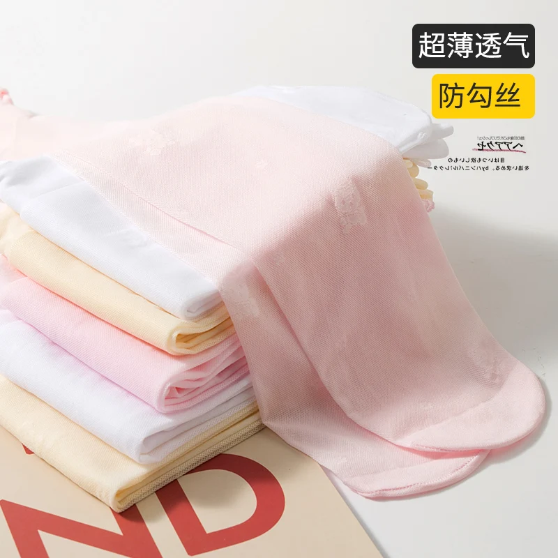 Princess Girls Ultra Thin Transparent Summer Lolita Pantyhose Mesh Breathable Kids Leggings Embroidered Bear Baby Kawaii Tights