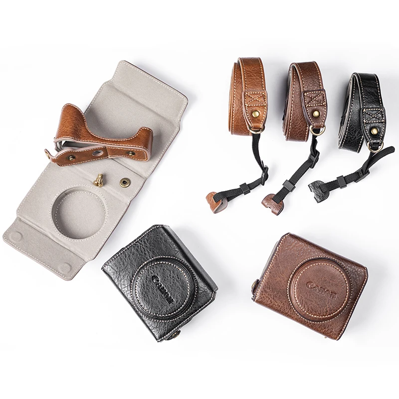 Custodia Rigida Per Borsa Fotografica In Pelle Pu Per Canon Powershot G7 X G7X Mark Ii Iii ( G7Xii G7Xiii ) Mark2 Mark3 G7X2 G7X3 Spalla