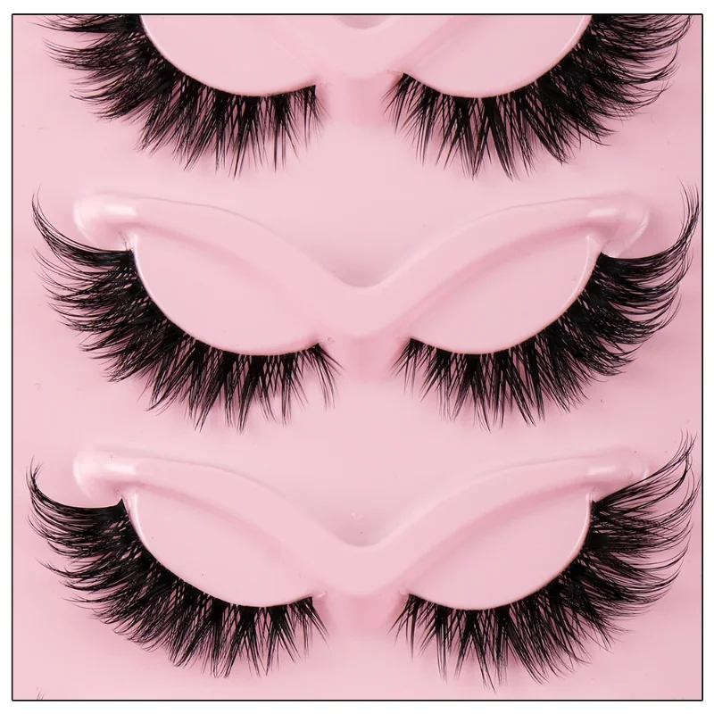 Fake Eyelashes 5 Pairs Cat Eye Faux Mink Manga Winged End