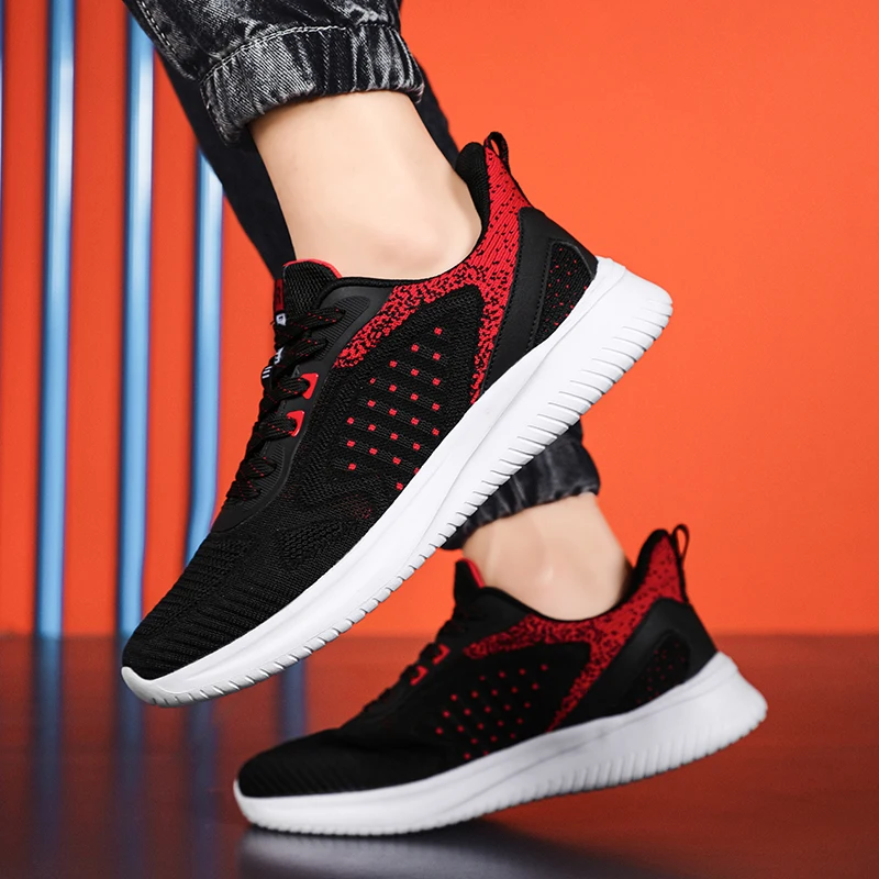 Plus Size 39-48 Men Running Shoes Breathable Mesh Men Sneakers Light Sport Shoes Soft Walking Shoes Plus Size Tenis Masculino