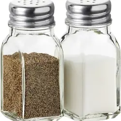 Clear Glass Salt and Pepper Shaker Set - Elegant Kitchen and Dining Essential (2pcs)