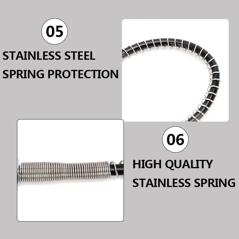 Pneumatic Quick Coupling M10x1 Thread 100cm High Pressure Hose for Air Refilling Nylon Hose Wrapped with Stainless Steel Spring and Quick Connectors