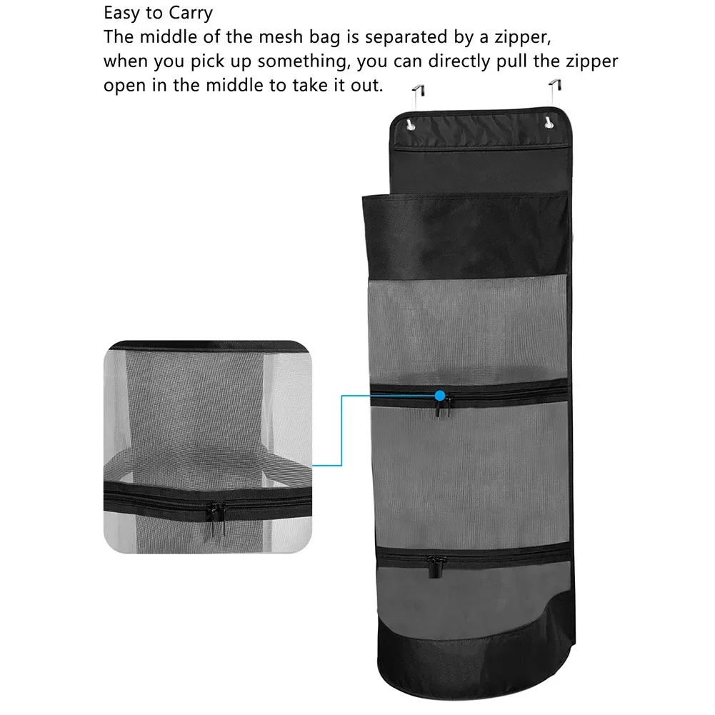 Ball Storage Bag Basketball Storage Adjustable Metal Hooks Easy Installation Long-term Use No Hardware Required