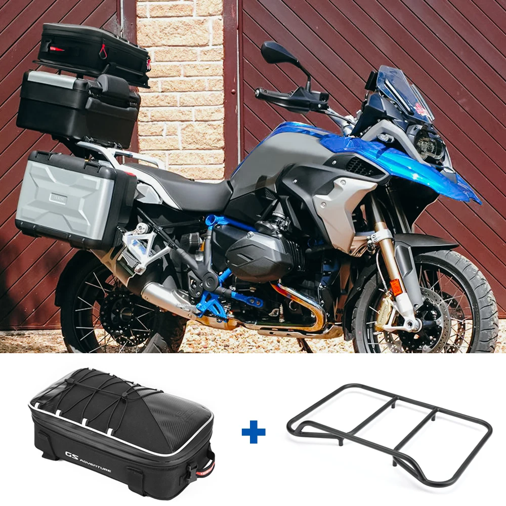 Porte-Bagages Arrière Pour BMW R1200GS / R1250GS Adventure (2014-2023) - Support Top Case Court En Acier Inoxydable | Noir Ou Argent