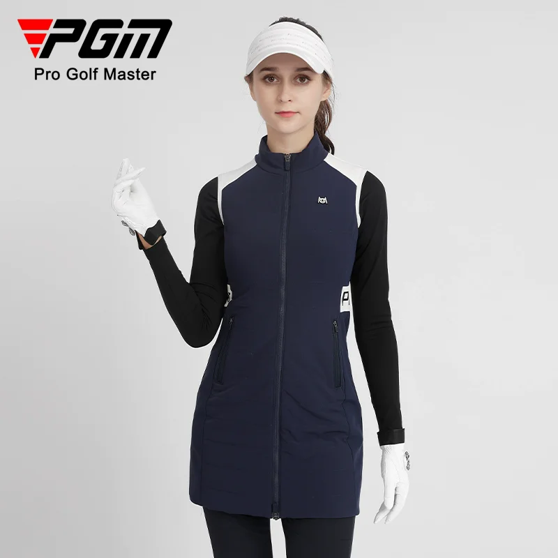 Autumn and winter female golf sleeveless vest coat woman warm with cotton jacket waterproof windproof long coats outdoor wear