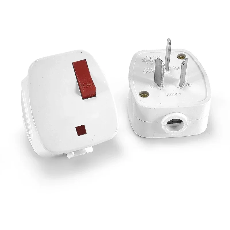ON/OFF 스위치 교체가있는 EU 남성 전기 Schuko 소켓 Rewireable AU 영국 유럽 어댑터 AC 콘센트 와이어 플러그 변환기