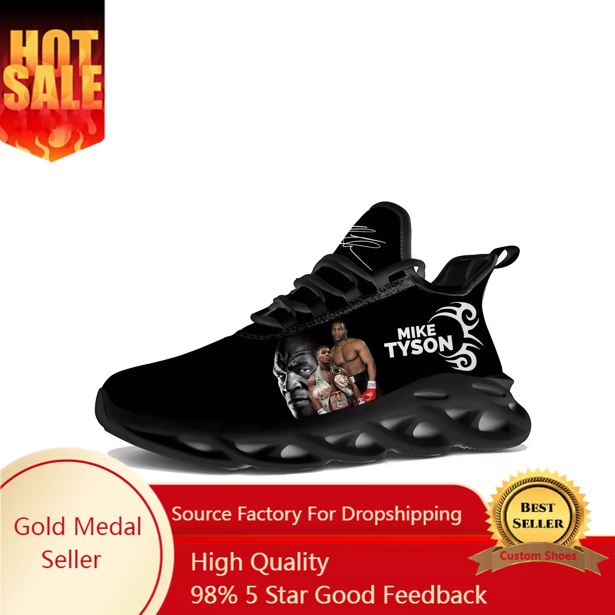 

Iron Mike Tyson boxing champion Flats Sneakers Mens Womens Sports Running Shoes High Quality DIY Sneaker customization Shoe