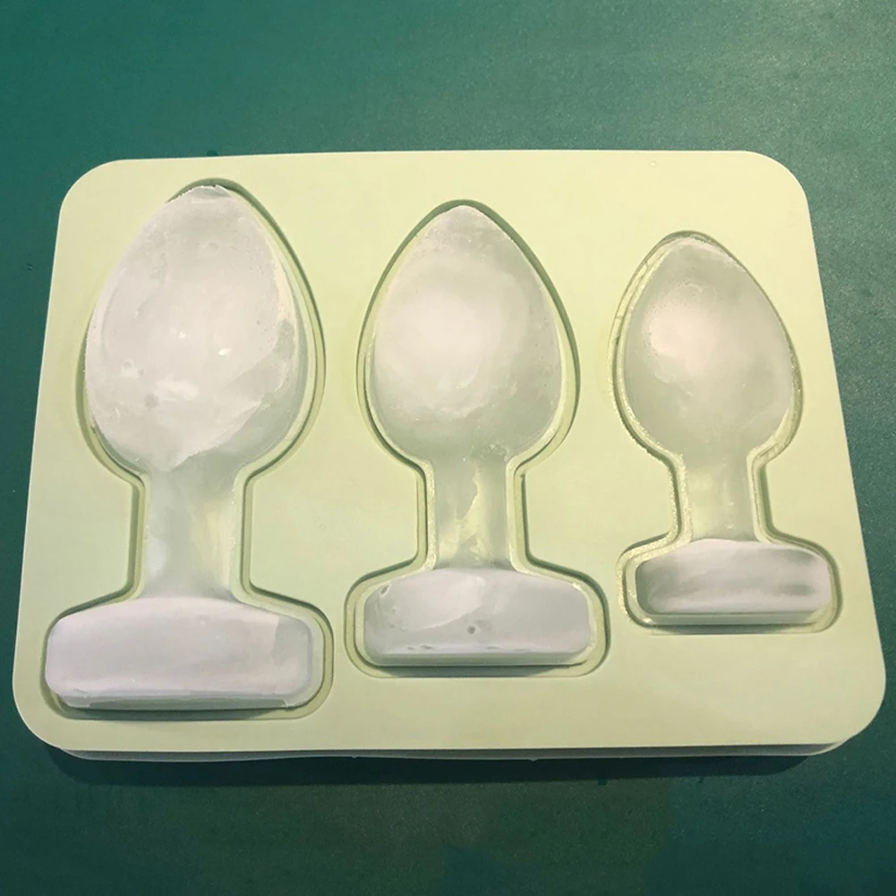 Silicone Prank Butt Plug Shaped Ice Cube Mold Whiskey Cocktails Ice Cube Tray Household DIY Funny Shape Ice Maker Novelty Gifts