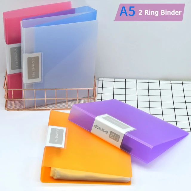 Colorful File Cover Large Capacity 2 Ring Binder A4 File Folder For  Document Organizer Office Supplies - AliExpress