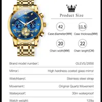 OLEVS marque de luxe montre pour hommes classique échelle romaine volant conception Phase de lune étanche montre à Quartz pour hommes Original 2856 6
