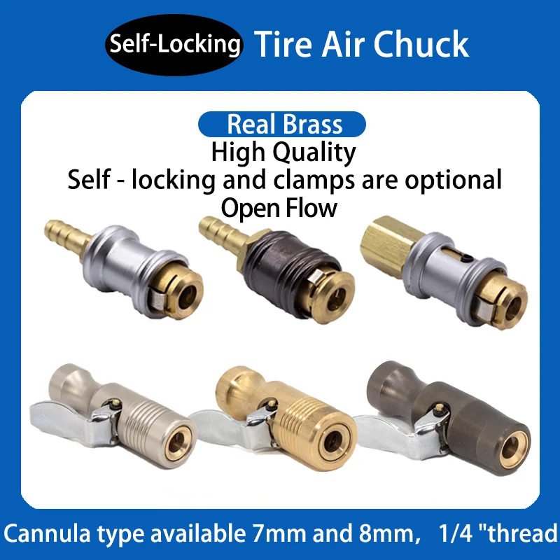 SelfLocking Tire Inflator Chuck Tyre Air Inflator Tyre Chuck copper brass tire air chuck