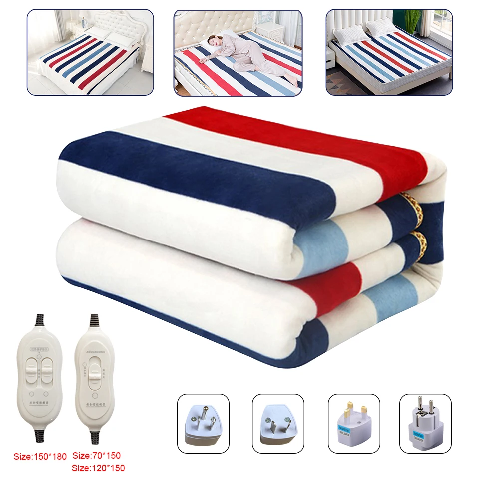 220V Blanket Heated Electric Mattress Thicken Thermostat Electric Blankets Security Electric Heating Blanket Warm Heated Plaid