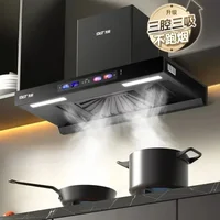 Household kitchen Top suction range hood.  large suction T-type range hood. Automatic cleaning. European style. 1