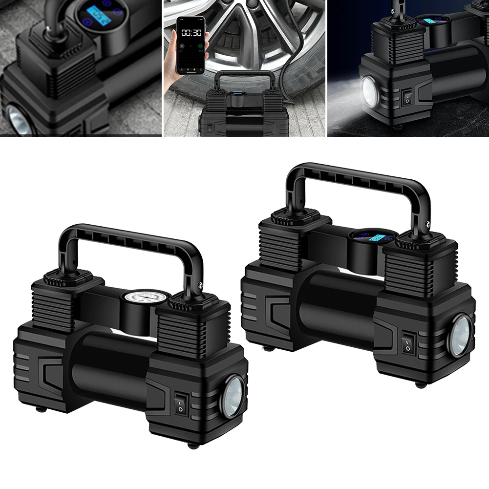 Electric Tire Inflator 150 PSI 12V Car Tire Pump LED Emergency Flashlight Portable Air Pump Auto Inflatable for All Vehicle