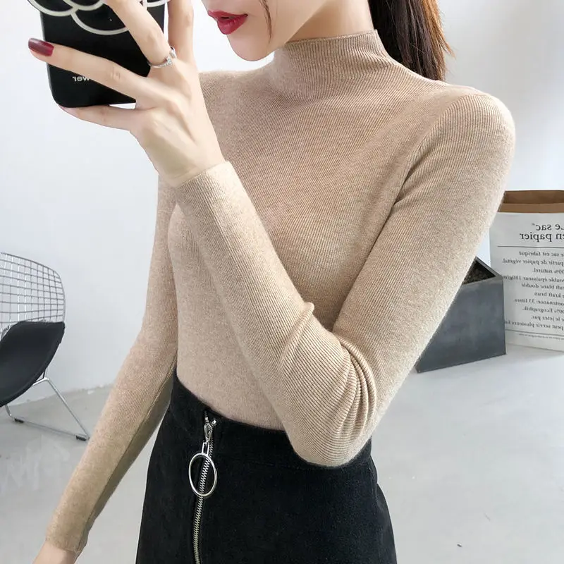 

Half-high Neck Base Sweater Women's 2024 Autumn and Winter New Super Hot Ins Tide and Foreign Slim Inner Knitwear Top Cardigan