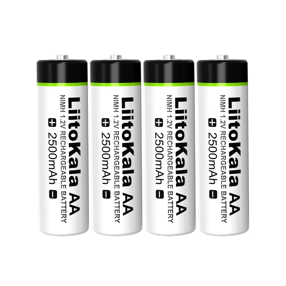 Liitokala-Bateria Recarregável Ni-MH, 1.2V AA, 2500mAh, Pistola de Temperatura, Controle Remoto, Mouse, Baterias Toy, 4-50Pcs