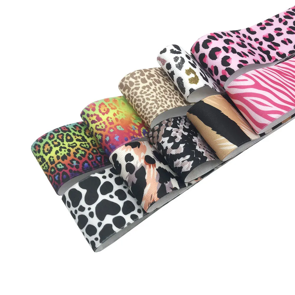 2/5/10Meter 25mm 38mm Colorful Leopard  Print Elastic Straps DIY Garment Waist Band Belt Sewing Accessories