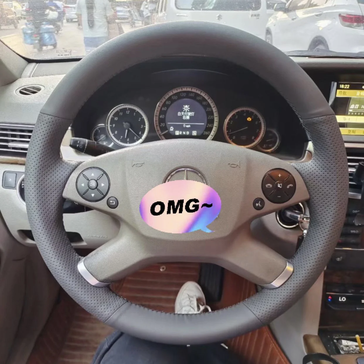 

Hand-Stitched Car Steering Wheel Cover Anti-Slip Leather Wrap For Benz E260 E200 E300 E180 E320L Automotive Interior Supplies