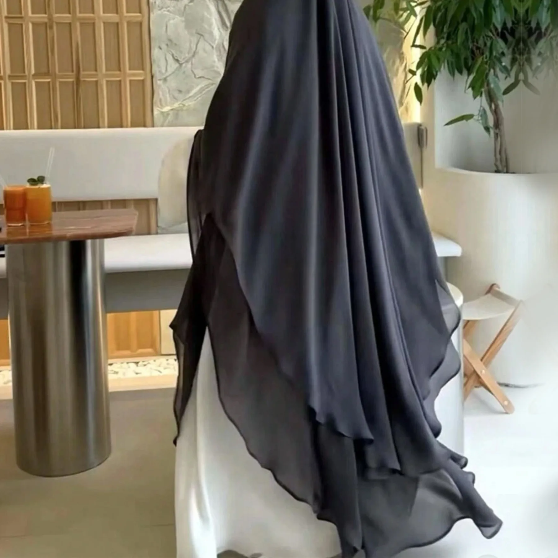 Extra Long Khimar Chiffon 2Layers Muslim Women Hijab Prayer Eid Hijabs Headscarf Shawl Veil Long Djellaba Niqab Ramadan scarf muslim headwear,head scarf,shawl scarf,hijab headscarf,female head wraps