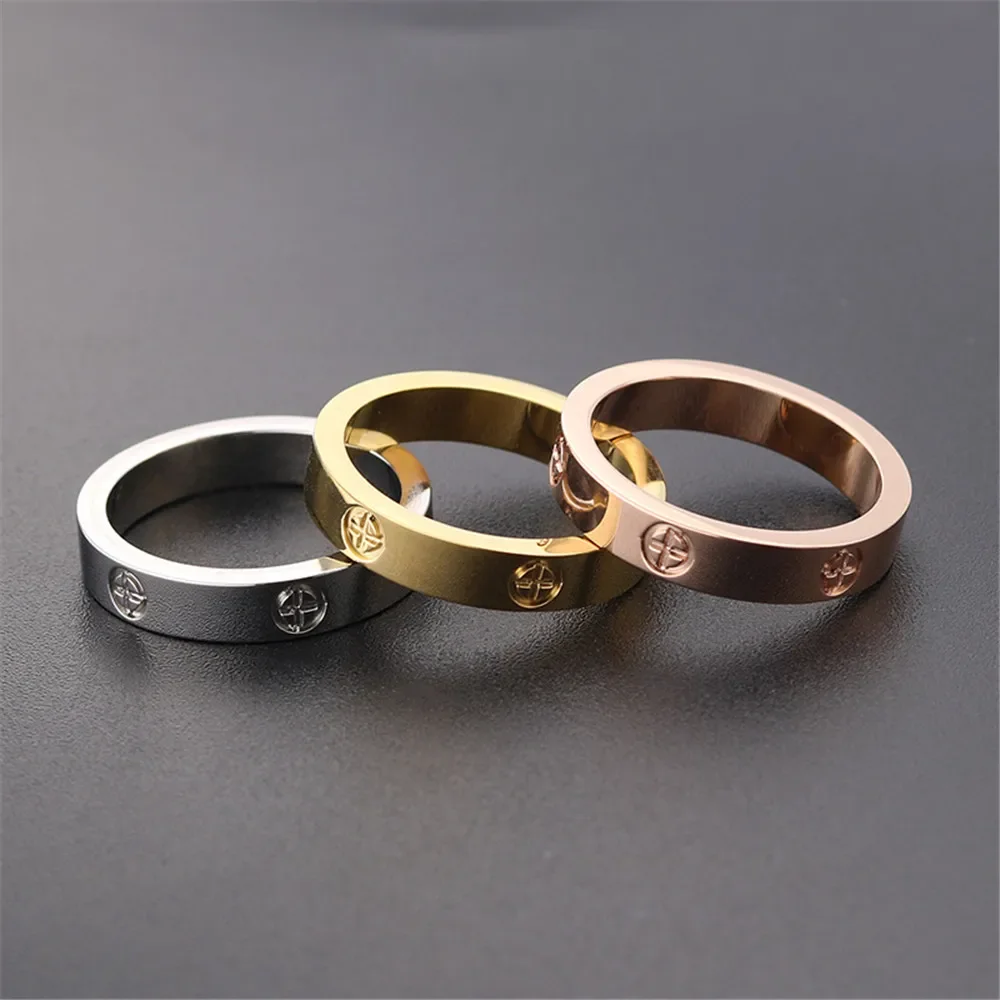 Wedding Rings Cross Jewelry Cross Rings Womens Ring Couple Rings Jewelry Rings Ring Jewelry Cross Screw Ring For Women Accessories Stainless Steel Men Jewelry Couple Engagement Luxury Crystal Love Wedding Ring Gifts