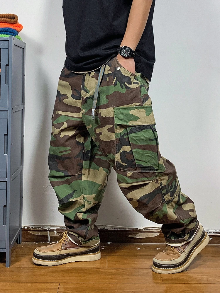 American Military Desert Camouflage Tactical Cargo Pants Men Clothing  Straight Baggy Pants Japanese Vintage Casual Trousers Male - AliExpress