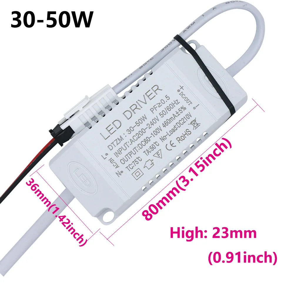 Description Picture 3 of itemLED Driver 30-50W 60-80W LED Driver 460mA 600mA Light LED Transformer AC200V Power Adapter DC80-147V For LED Spot Bulb DIY Strip