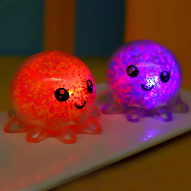 Luminous Octopus Ball Toy With Light Anti Stress Squeeze Rising Squishy Toy Soft Sticky Stress Relief Toys For Kids Adults 4