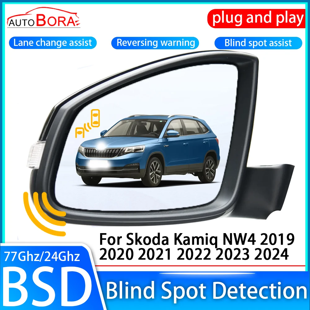 

AutoBora Car Blind Spot Detection System BSD BSA BSM Sensor Drive Rear Mirror Monitoring for Skoda Kamiq NW4 2019~2024