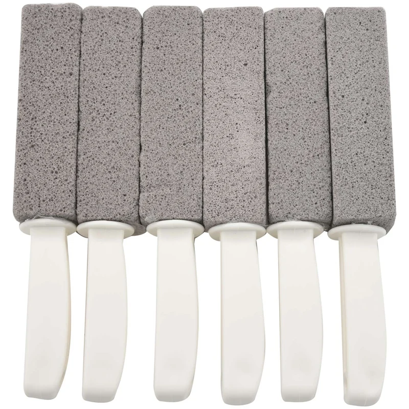 Hot Toilet Bowl Pumice Cleaning Stone With Handle For Toilet Cleaning Hard Water Ring Remover 6 Pack
