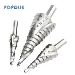 Foret étagé plaqué titane HSS, foret conique à tige de 1/4 de pouce adapté aux outils d'alésage du bois et du métal 4 32mm 