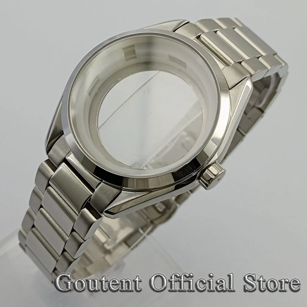 Uhrengehäuse Passend ETA 2824 41mm Uhrengehäuse Aus Stahl Mit Saphirglas – Passend Für NH35, NH36, ETA 2824 Werke Bliger Watch Case Schwarz