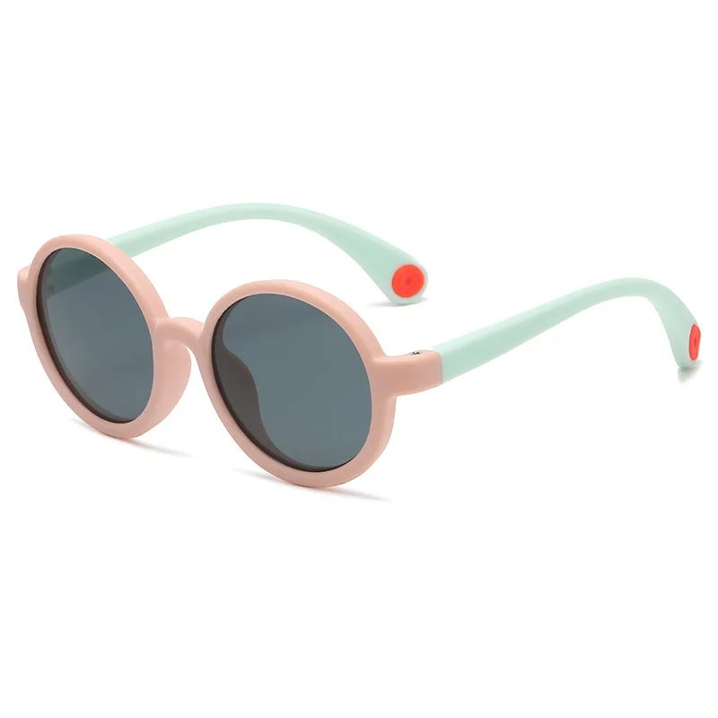 Round Frame Silicone Children Polarized Sunglasses UV400