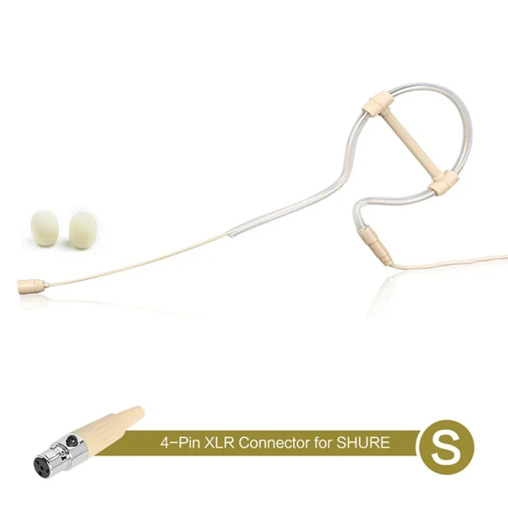 Microfono ad anello singolo con gancio per l'orecchio Condensatore omnidirezionale vivavoce 3,5 mm Spina XLR a 3 pin 4 pin con coperture per microfono - Image 6