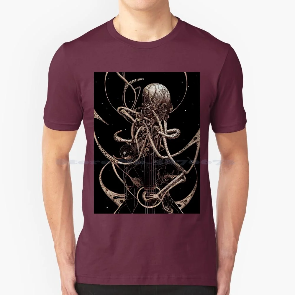 Alien Bass Player-Alien Guitar Solos In Space T Shirt 100% Cotton Tee Alien Guitar Guitar Hero Heavy Metal Art Heavy Metal