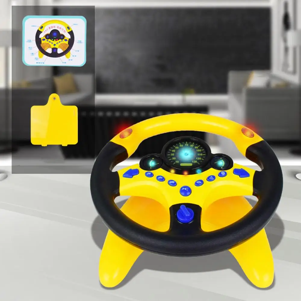 Cute Children Steering Wheel Toy with Light Simulation Driving Sound Music funny Educational Baby Electronic Travel kids toys 4