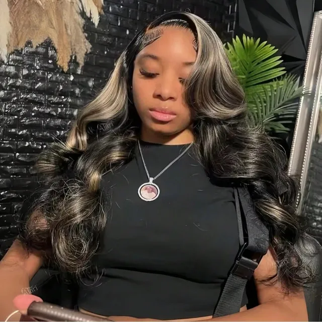 Perruque en cheveux humains 1b/27 Body Wave 13x613x4 HD Lace, avec mèches Ombré, cheveux humains vierges brésiliens, pré-épilée avec baby hair 1