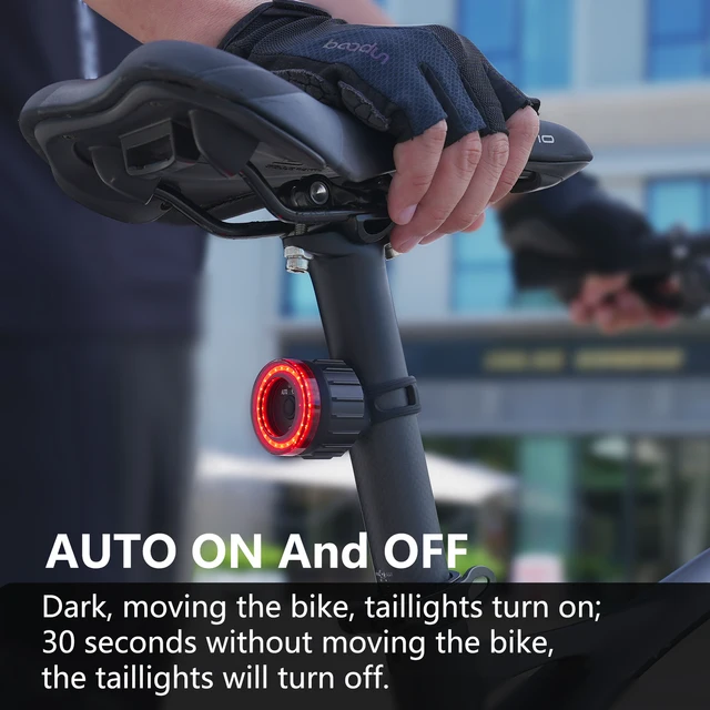 New Bicycle Smart Auto Brake Sensing Light Waterproof LED Charging Cycling Taillight Bike Rear Light Warn Bicycle Taillight 5