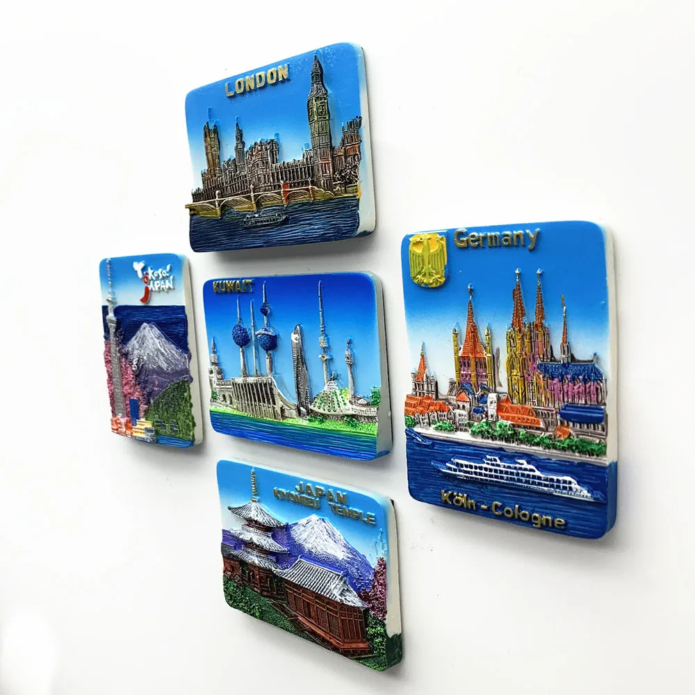 London Japan Germany Kuwait Magnet Tourist Souvenirs Refrigerator Magnetic Stickers Decoration Articles Travel Gifts