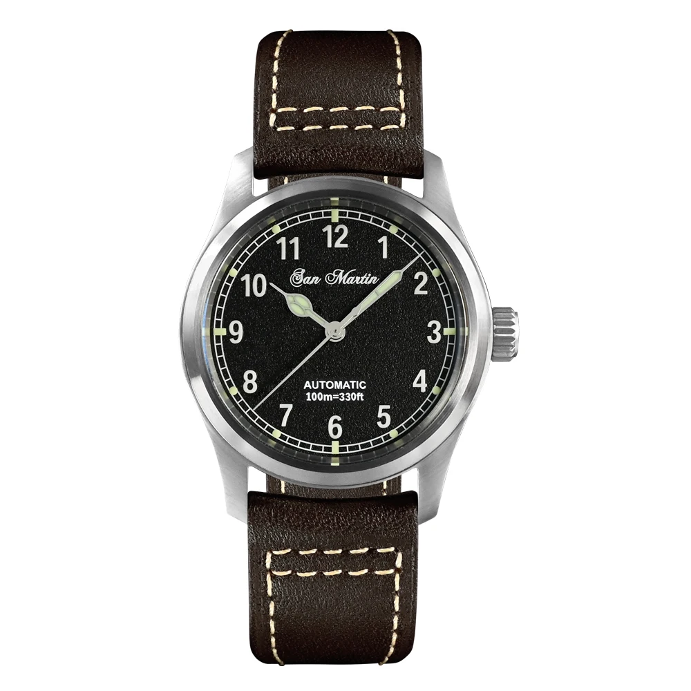 San Martin 37mm Pilot Watch Men Miyota 8215 Automatic Sapphire 10Bar SN0034B