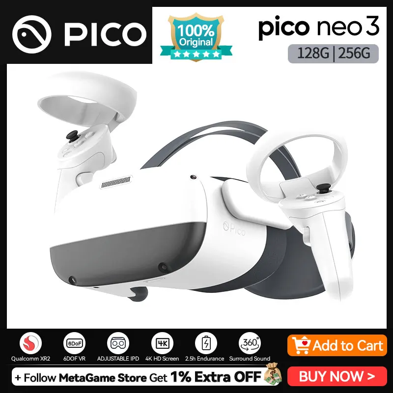 100% Original Pico 4 VR Headset All-In-One Virtual Reality Headset Pico4 3D  VR Glasses 4K+ Display For Metaverse & Stream Gaming - AliExpress