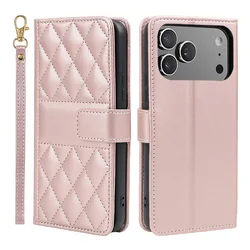 Elegant Solid Color Flip Wallet Leather Case with Lanyard and Back Cover - iPhone 12 Mini (Rose gold)