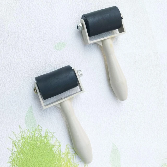 Rubber Glue Roller Printing Roller Rubber Brayer Roller Wood Handle Rubber  Roller 4in Oil Painting Convenient for Inking Blocks - AliExpress