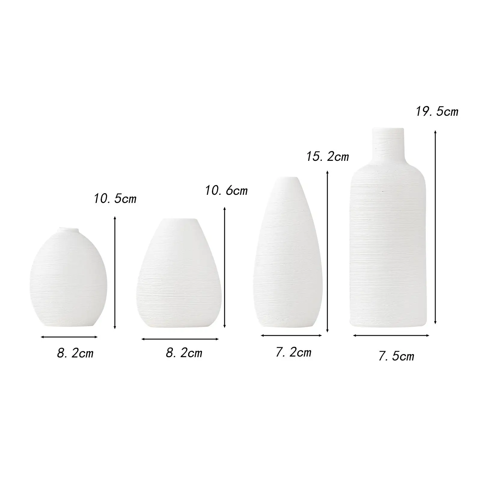 4x European Style Vases White Minimalist Flower Vases for Table Desktop Desk