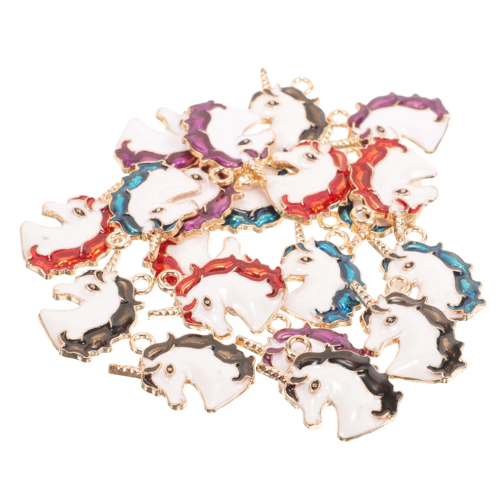 

20 Pcs Unicorn Pendant Gifts for Christmas Earring Charms Jewelry Making Keychain Bulk Necklace Chritmas Alloy