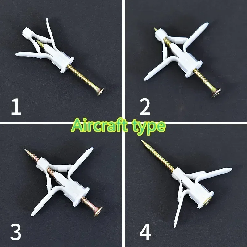Hollow Brick Fiberboard Self Tapping Nail Screw Plastic Expansion Drywall Anchor Pipe Tube Kit Screw Wall Pierced Gypsum Board